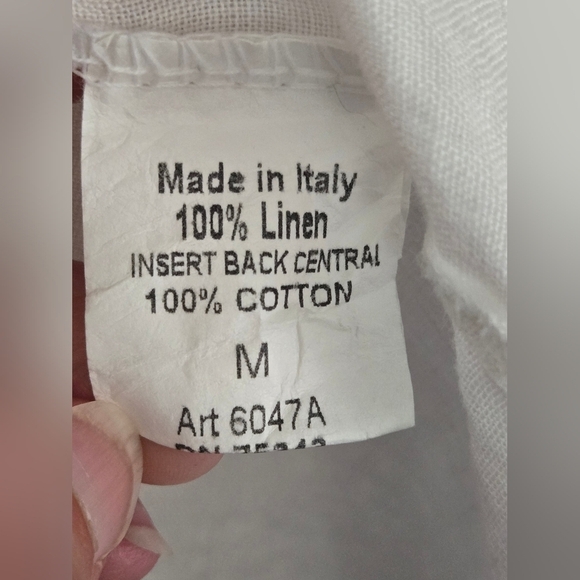 Terzo Millenio 100% Linen Crochet Insert Hi-Lo Tunic, Size Medium - Picture 4 of 4